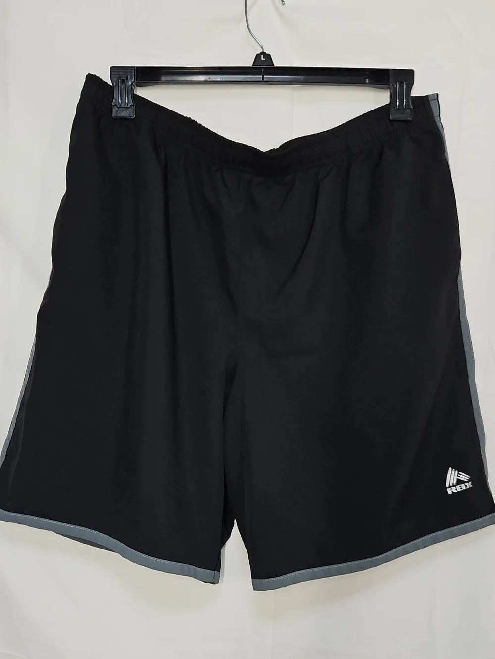 RBX Men’s Black Athletic Shorts with Gray Trim